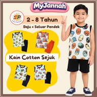 (2-8Y) Playset Boy Singlet Baju Budak Lelaki Murah SP Global Baby Kids Clothing T-shirt Pant Baju Se