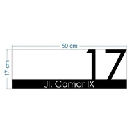 Elegant Minimalist House Number Plate Custom Acrylic House Number Size 50x17CM