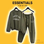 ️[Mirror Quality] - Fear of God ESSENTIALS Heavy Fleece ''STATE'' MILITARY SS24 Hoodie Set, Men's Fl