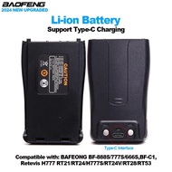New Upgraded Baofeng BF888S Walkie Talkie Battery Able Type-C Charging BF-888S/777S/666S/ BF-C1 Tow 