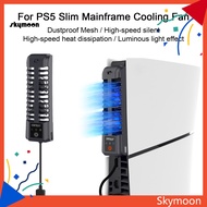 Skym* Ps5 Fan Ps5 Console Fan Ps5 Slim Fan Quiet 3-speed Game Console Cooler with Design for Efficient Heat Dissipation Plug and Play System for Enhanced Gaming Experience