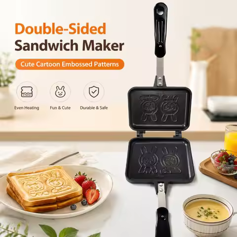 Frying Pan Sandwich Pan Mold Non-stick Double-sided Frying Pan Household Breakfast Egg Pan Waffle Sa