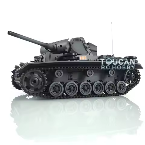 2.4G HENG LONG 1/16 Gray 7.0 Plastic German Panzer III L RTR RC Tank 3848 Model TH17355-SMT4