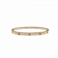 Cartier 卡地亞 love 18K玫瑰金 窄版10鑽石手環 Size 17 Bracelet
