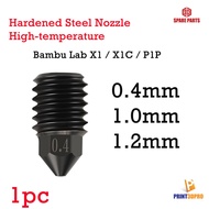 3D Parts Hardened Steel Nozzle High-temperature for Bambu Lab X1 X1C P1P 3D Printer 0.4/0.6mm