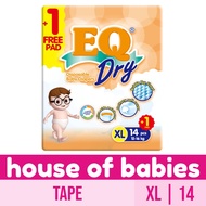 EQ Dry Travel Pack XL 14's - Tape Baby Diapers