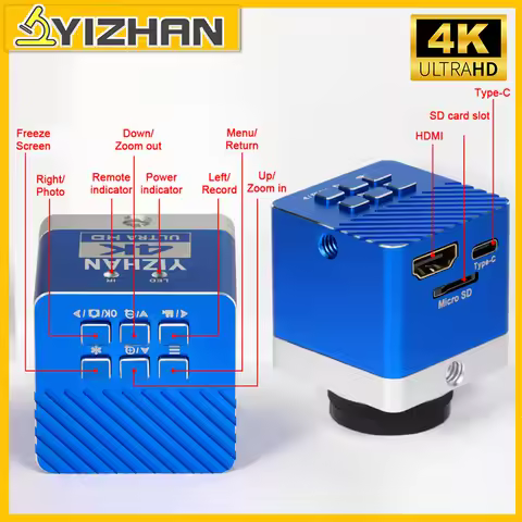 YIZHAN 4K 60MP Electron Microscope Camera 1080P 60FPS/30FPS Type-C HDMI Microscopic Soldering Repair