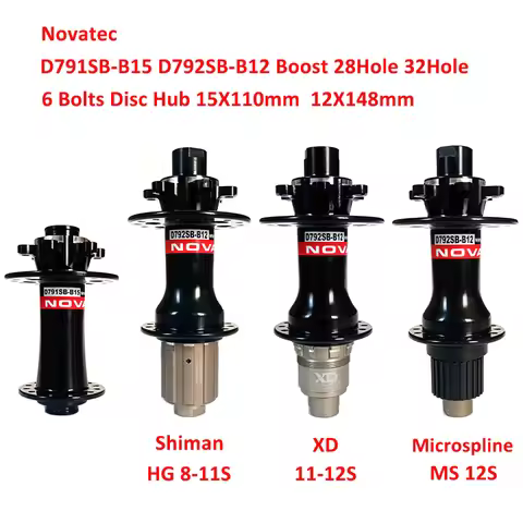 Novatec Hub D792SB B12 D791SB B15 Boost 6 Bolt Disc Shiman HG XD Microspline Freehub Front 15X110mm 