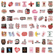 55-Pack Cartoon Diet Coke Stickers, Waterproof Decals for Bottles, Stationery & Journals
