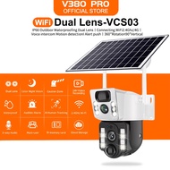 V380 Pro Solar outdoor camera wireless dual lens waterproof wifi 360 cctv camera 1080P IP Security C
