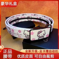 Belt Casual Hkitty Cat Jeans Belt Belt Belt All-Match Trendy Graffiti Full Card Slot Automatic Buckl