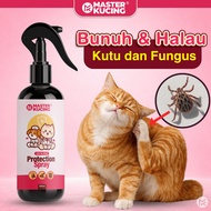 Master Kucing® | Protection spray 300ml Kutu Bulu Gugur Sporo Luka Selsema Gatal Fungus Ubat Cacing 