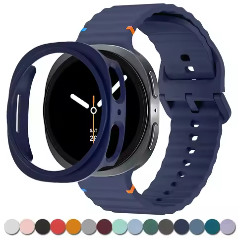 HOT PC Case+Silicone Band for Samsung Galaxy Watch 9/8 40 44mm Bracelet Hollowed Protector Cover For
