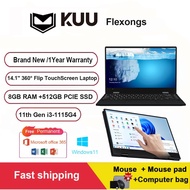 KUU 14.1 Inch Flexiones 11Th Gen I3 360° Flip Touchscreen Laptop 8GB RAM 512GB SSD