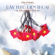 Combo of 5 national flag phone straps, Vietnamese flag, holiday gift September 2, love keychain