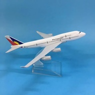 1：400 Scale Philippine Airlines B747 Alloy Airplane 16cm Boeing 747 Airplane Model Toys Decoration C