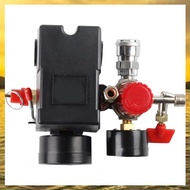 (HARB) Air Compressor Pressure Switch Pressure W/Valve Control Regulators Gauge 90-120PSI 4 Port Saf