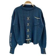 AI171 }} NIARA BLOUSE KNITTED SWEATER WITH CABLE POCKET MOTIF Hand-Sleeved ShirtTALI