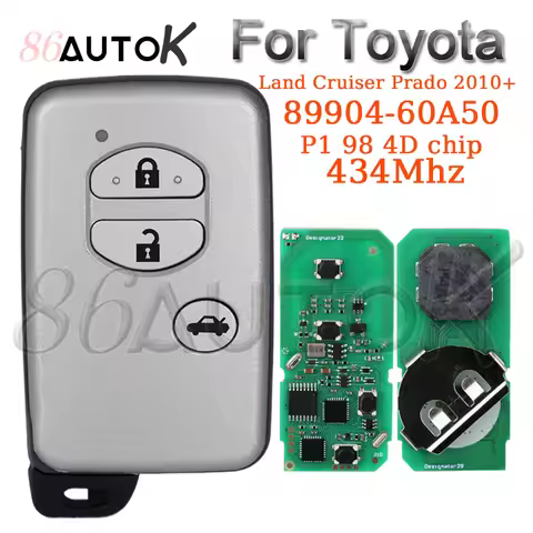 Remote Car Key for Toyota Land Cruiser Prado 2010+ 3 Buttons Auto Smart Key B74EA P1 98 Chip 4D F433
