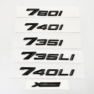 2023 Glossy Black Letters735i 740i 760i 735Li XDrive Emblem for BMW New 7 Series Car Fender Trunk Re