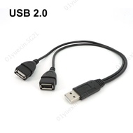 30cm USB 2.0 USD A 1 Male Plug To 2 way Female Splitter Socket USB 2.0 Extension cord Data Cable Pow