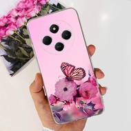 เคสสำหรับ Xiaomi Redmi 14C 4G นิ่มแบบบางเคสโทรศัพท์เสี่ยวหมี่โทรศัพท์รูปผีเสื้อแมวน่ารัก14C Redmi14C