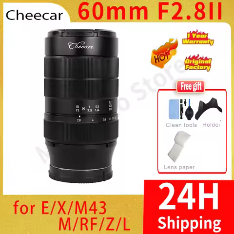 Cheecar 60mm F2.8 II Macro Camera Lens 2:1 Full-frame MF for Sony E Nikon Z Fuji X Canon EOS M RF L 
