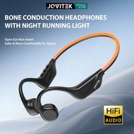 JQVITEK BC63 Bone Conduction Headphones 200 LED Running Light Open Ear 28g IPX5 8H Battery for Night