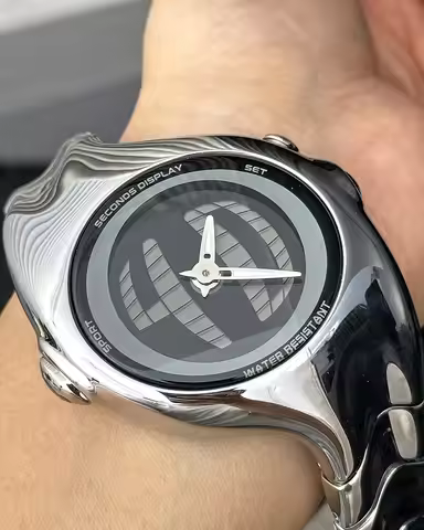 BENLYDESIGN GL570 Y2K Retro Digital Watch for Men BigTic Style Stainless Steel Polished Electronic W