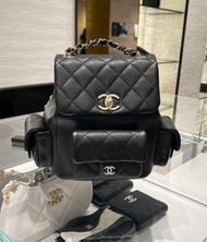 超低價❗️Chanel 23k duma backpack black small 雙肩包 黑色 背囊 背包 小號 細號 荔枝牛皮 ～ 25bag hobo 飯盒包 lp 25k 26c 炸藥包 書包