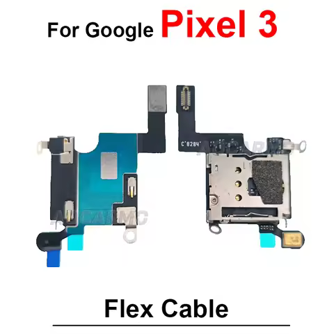 For Google Pixel 3 SIM Tray Reader Sim Card Holder Socket With Mic Micphone Flex Cable Replacement P
