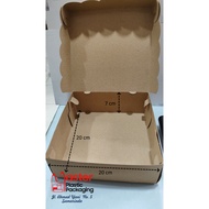 Kraft Snack Box / Cake Box / Rice Box 20x20x7 / R10 Pomegranate Box 310gsm - 10 Pcs