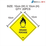 Flammable Sticker Schedule Waste Sticker Explosive Substances Danger Sticker 10cm x 10cm (20pcs)