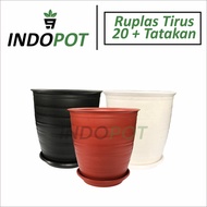 Ruplas Tall Tapered Pot Package 20 + Coaster Size 17 Tall Flower Pots