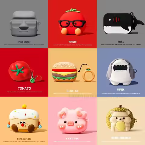 For Xiaomi Redmi Buds 8 Pro 6 Lite 3D Cute Cartoon Soft Silicone Pink Pig Tomato Earphone Case Prote