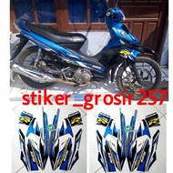 STIKER STRIPING & LIS BODY MOTOR SHOGUN RR 125 2007 2008 BIRU STANDAR