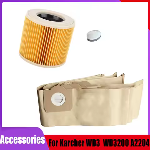 For Karcher WD3 MV3 WD3200 WD3300 A2204 A2656 Dust Bags for Rowenta RB88 RU100 RU101Filter Vacuum Cl