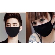 Cotton Face mask Ready stock Plain black all black Face Mask mouth Mask unisex mask anti-dust mask for protection