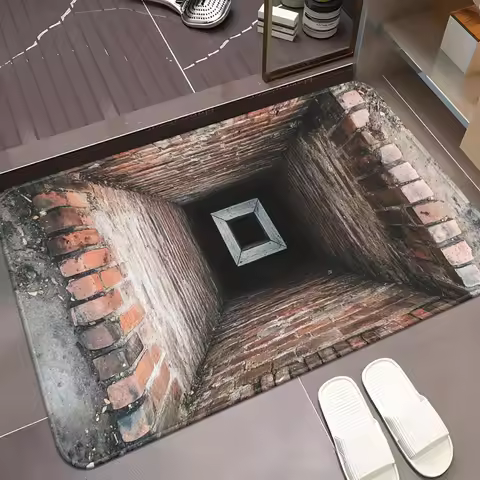 3D Brick Pit Floor Mat Anti Slip Door Mat Home Decor Indoor Entrance Rug Kitchen Bathroom Mat 3D Ill