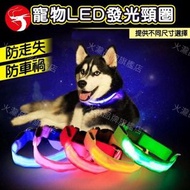 A1 - (藍色 加細碼) 狗狗發光頸圈 USB充電狗帶頸圈 寵物發光項圈 遛狗防走失項圈 發光項圈 安全遛狗脖圈