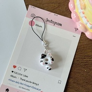 สร้อยโทรศัพท์ลายแมวสีชมพู Donut Siamese Cat Cartoon น่ารักสำหรับนักเรียน กระเป๋าหนังสือเพื่อนที่ดีที