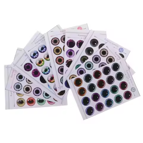 9 Sheets Eyes Chips Pattern J-R for 1/6 Blythe Dolls Transparent Eyeball