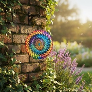 Weather Resistant 3D Mandala Wind Rotator Reflective Finish 3D Mandala Rotator Gift for Patio