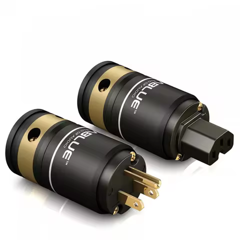 VIABLUE T6S gold-plated IEC power plug tail made in Germany American standard EU plug HiFi pure copp