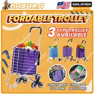 Nasara 4 Wheel / 6 Wheel / 8 Wheel Aluminium Foldable Shopping Cart Market Grocery Basket Trolley St
