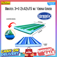 ORIGINAL URATEX 3.5 INCH THICK FOAM WITH COVER/ URATEX MATTRESS/ FOAM WITH COVER / 3.5 INCH THICK FOAM / URATEX FOAM/ASSORTED COLOR AND ASSORTED DESIGN OF FOAM COVER
