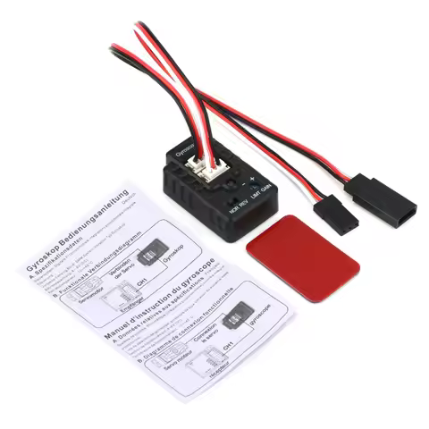RC Car Gyroscope Stability Control Module Mini Gyro 4.8-6V for 1/10 1/12 RC Crawler Drift Monster Tr