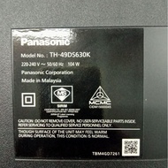 PANASONIC TH-49DS630K LED TV SPAREPARTS (USED)