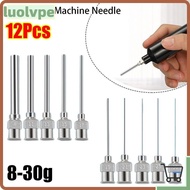 LUOLVUO 12Pcs Industrial Glue Injection Needle, Blunt Tip 8G-30G Fluids Dispensing Machine Needle, D