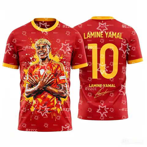 2026 Yamal Spain Team Football Jersey Match & Training Kit Summer Sports Men's T-Shirt Children's Cl